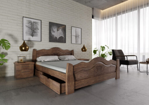 деревянная кровать купить Корона лесной орех ЧДК