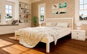 деревянная кровать Модерн с мягким изголовьем ЧДК