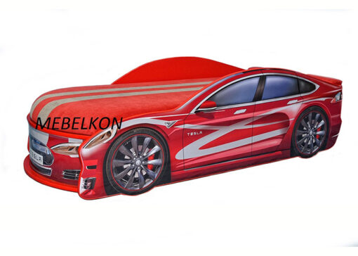 Кровать-машина-Tesla-красная